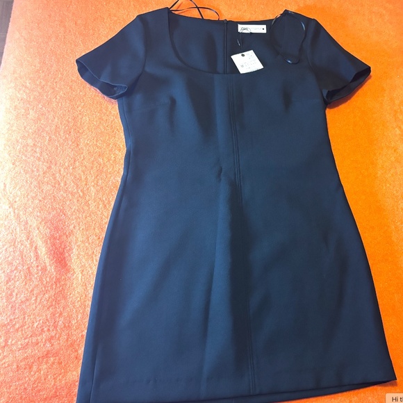 Zara black short sleeve mini dress made in Europe NWT - Picture 3 of 16